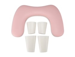 Suporte De Braço Para Manicure Em Couro Pu Com Apoio Anti-deslizante Forma U Ângulo 15° Rosa Para Técnicos De Unhas