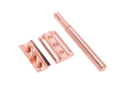 Navaja De Afeitar Manual Para Hombres De Aleación De Zinc Con Hoja Doble Anti-deslizante Y Ajuste Cercano (oro Rosa)