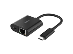Adaptador de carga USB-C a Ethernet Gigabit Ethernet de 100 W y 10/100/1000 Mbits de Belkin Connect