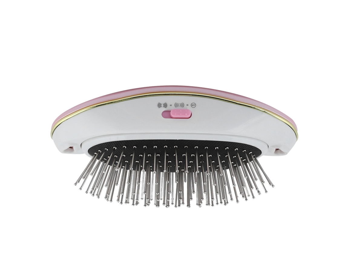 Pente elétrico antiestático 2026 com íons negativos e massageador de cabelo portátil rosa