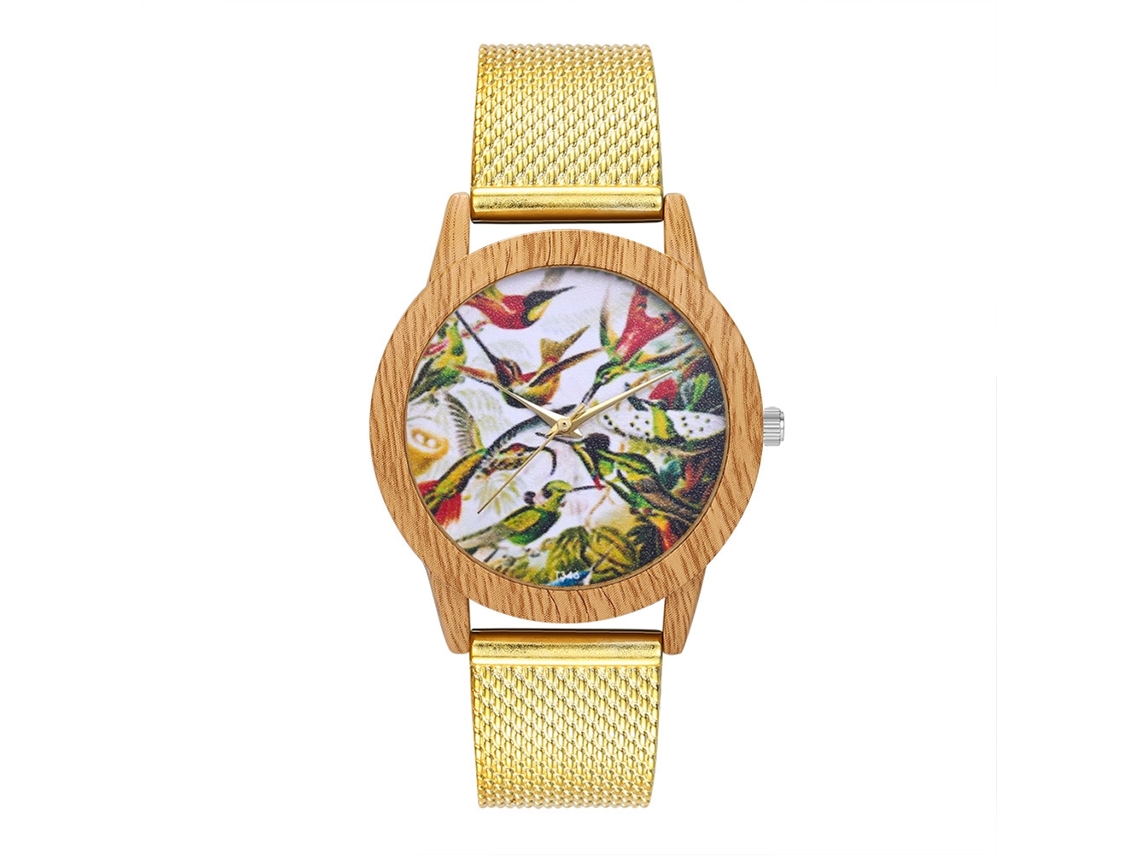 Reloj De Pulsera Analógico De Aleación Moda Ocio Cuarzo Oro Para Hombre Y Mujer