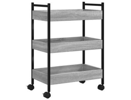 Carrito de cocina madera de ingeniería gris Sonoma VIDAXL (50x30x70 cm)