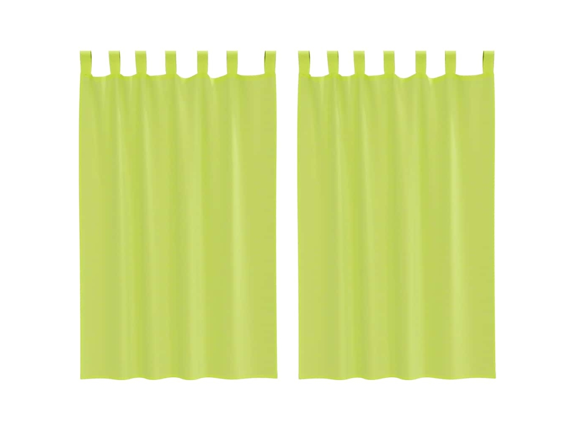 Maison Exclusive - Cortinas De Gasa Con Trabillas 2 Uds. Verde Manzana