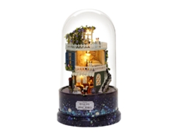 Casa De Bonecas Diy Miniatura Com Caixa De Música Rotativa Luz Led E Capa Anti-poeira