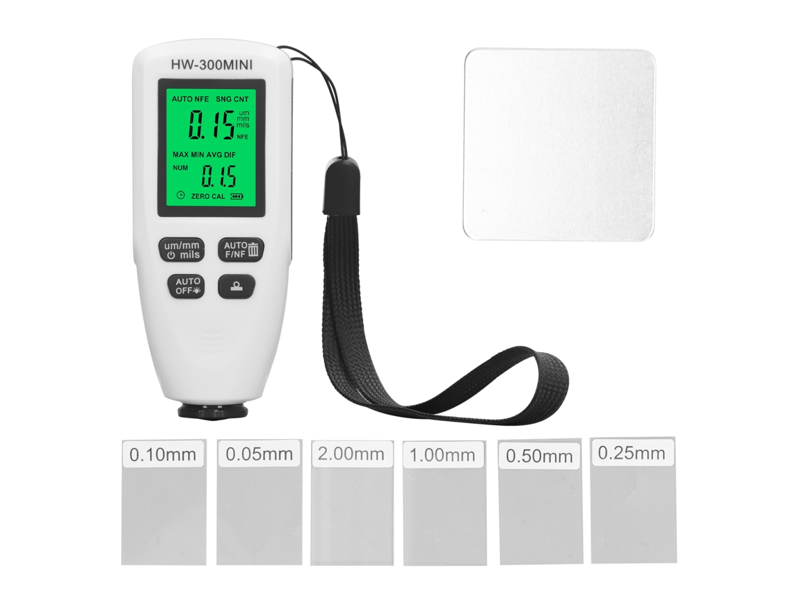 Medidor Digital De Espesor De Recubrimiento Para Automóviles Hw 300mini 0-2000 Μm Con Calibración Automática Y Pantalla Retroiluminada