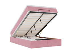 Maison Exclusive - Estructura De Cama Otomana Colchón Terciopelo Rosa 120x200cm