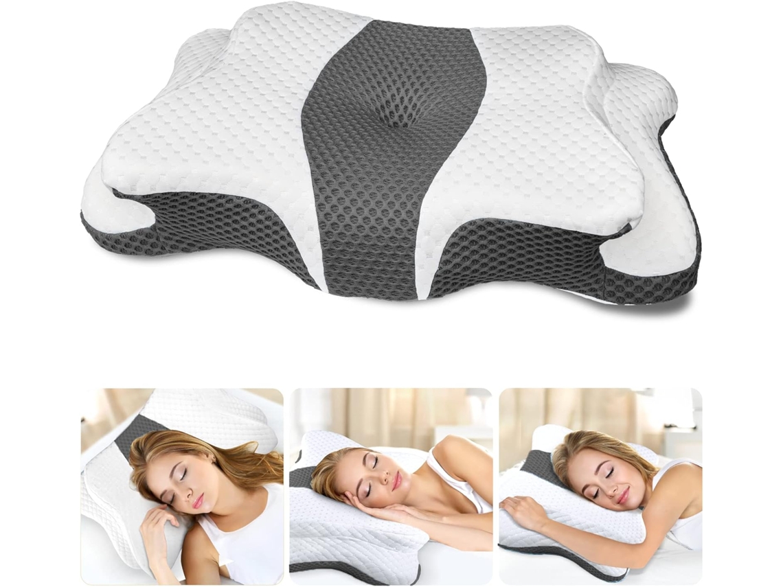 Almohada Ergonómica Para El Cuello Almohada Para Dormir De Espuma Viscoelástica Transpirable Digitallab