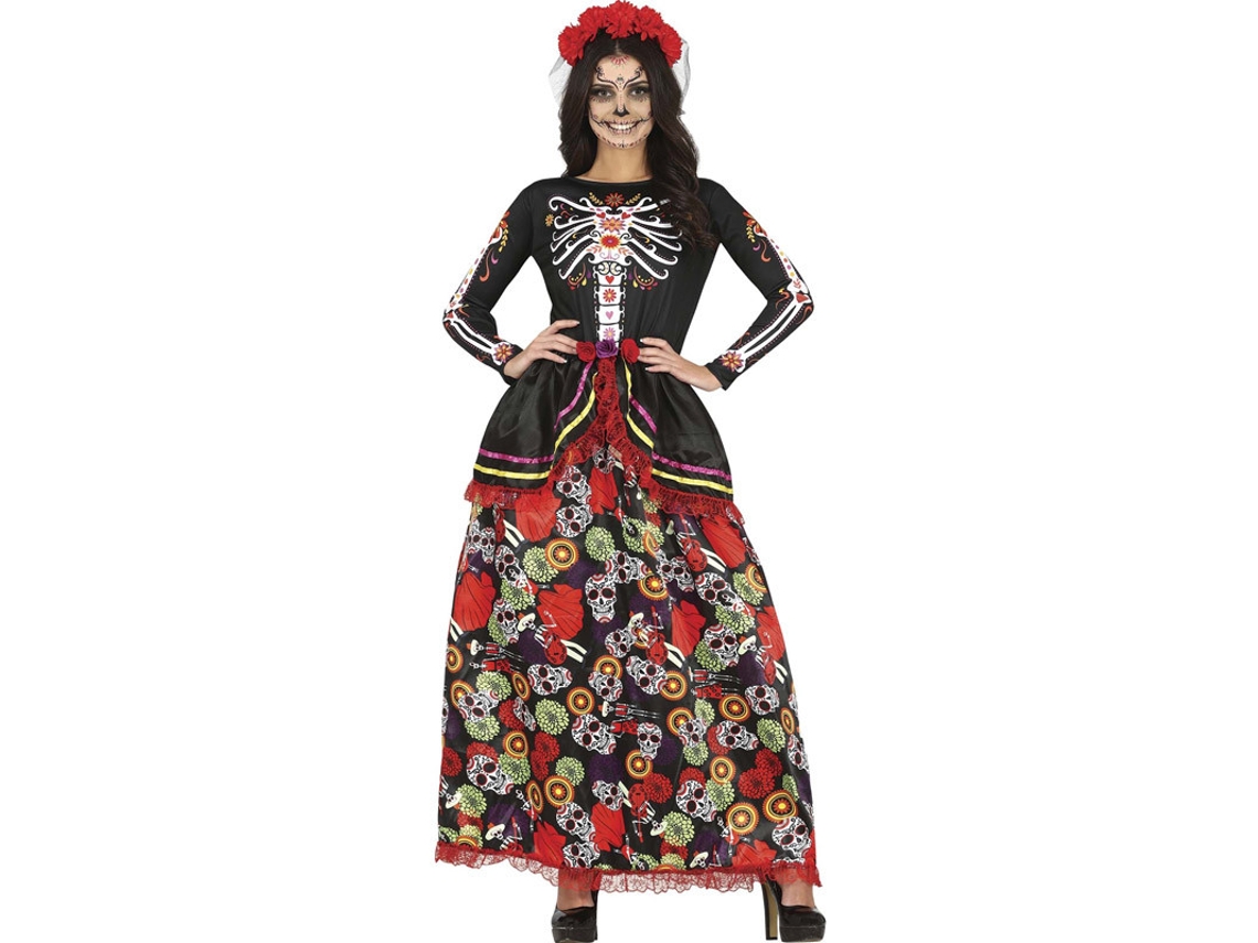 Disfraz de Mujer GUIRCA Catrina con Vestido Estampado  (L = 42/44)