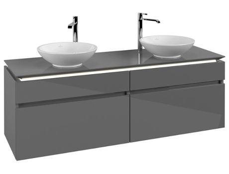 Villeroy &amp Boch Legato Vanity unit B600 1600x550x500mm 2 lavabos iluminación LED