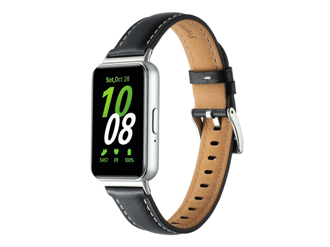 Pulsera de cuero con puntas redondeadas para Samsung Galaxy Fit 3
