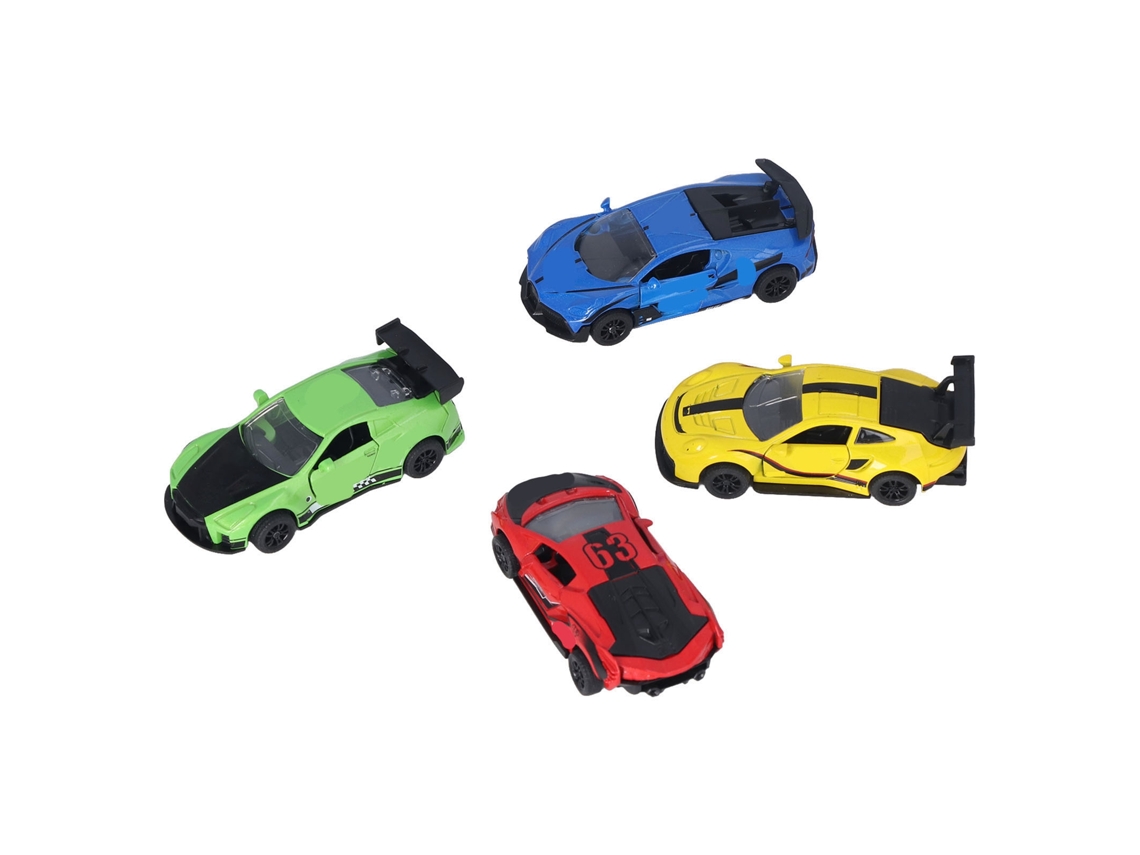 Juego De 4 Coches De Tracción Inversa A Escala 1/60 Con Carrocería De Aleación Metálica - Juguete Para Niños