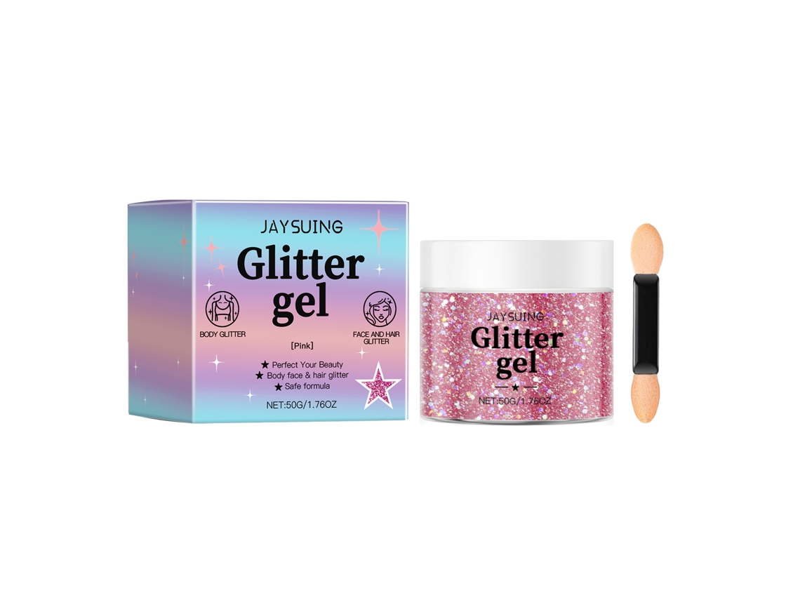 Gel rosa con purpurina para decoración de belleza