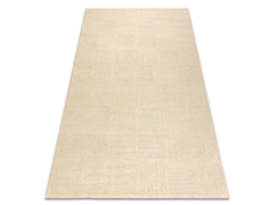 Alfombra De Lana Textura 488.20.la100 Osta - Pauta, Marco Geométrico Estructural Crema
