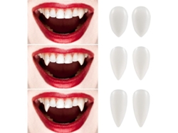 Dientes De Vampiro Falsos (3 Pares) - Accesorios Para Dentaduras Postizas De Cosplay Y Decoración De Fiestas De Halloween