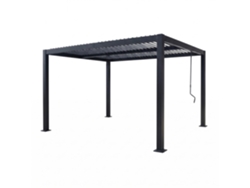 Rhodes Pérgola Bioclimática, Estructura Y Listones Ajustables En Aluminio Negro 4x3m