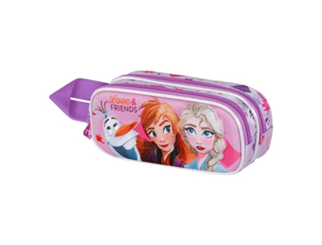 Frozen 2 Friends Estuche Portatodo 3D Doble, Fucsia KARACTERMANIA