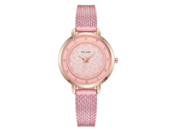 Reloj De Pulsera De Cuarzo Informal Para Mujer Yolako, Esfera Redonda, Correa De Plástico Rosa.