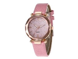 Reloj De Pulsera De Aleación Con Dial Redondo Reloj De Cuartzo Para Parejas Rosa