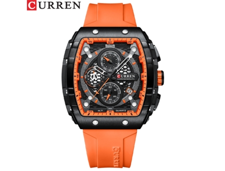 Relojes de pulsera para hombre, reloj cronógrafo multifunción de cuarzo analógico para hombre, reloj deportivo de moda, color rosa, naranja LUUCOZK