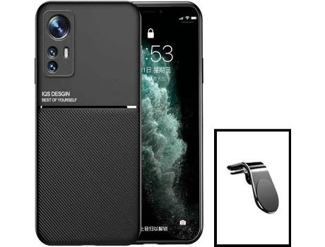 Kit Carcasa Trasera Magnética Anti Choque + Soporte de Auto Xiaomi 12X GIFT4ME Negro