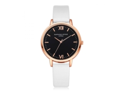 Reloj De Pulsera De Cuarzo Para Mujer Gaiety Con Esfera Redonda Y Correa De Pu (blanco)