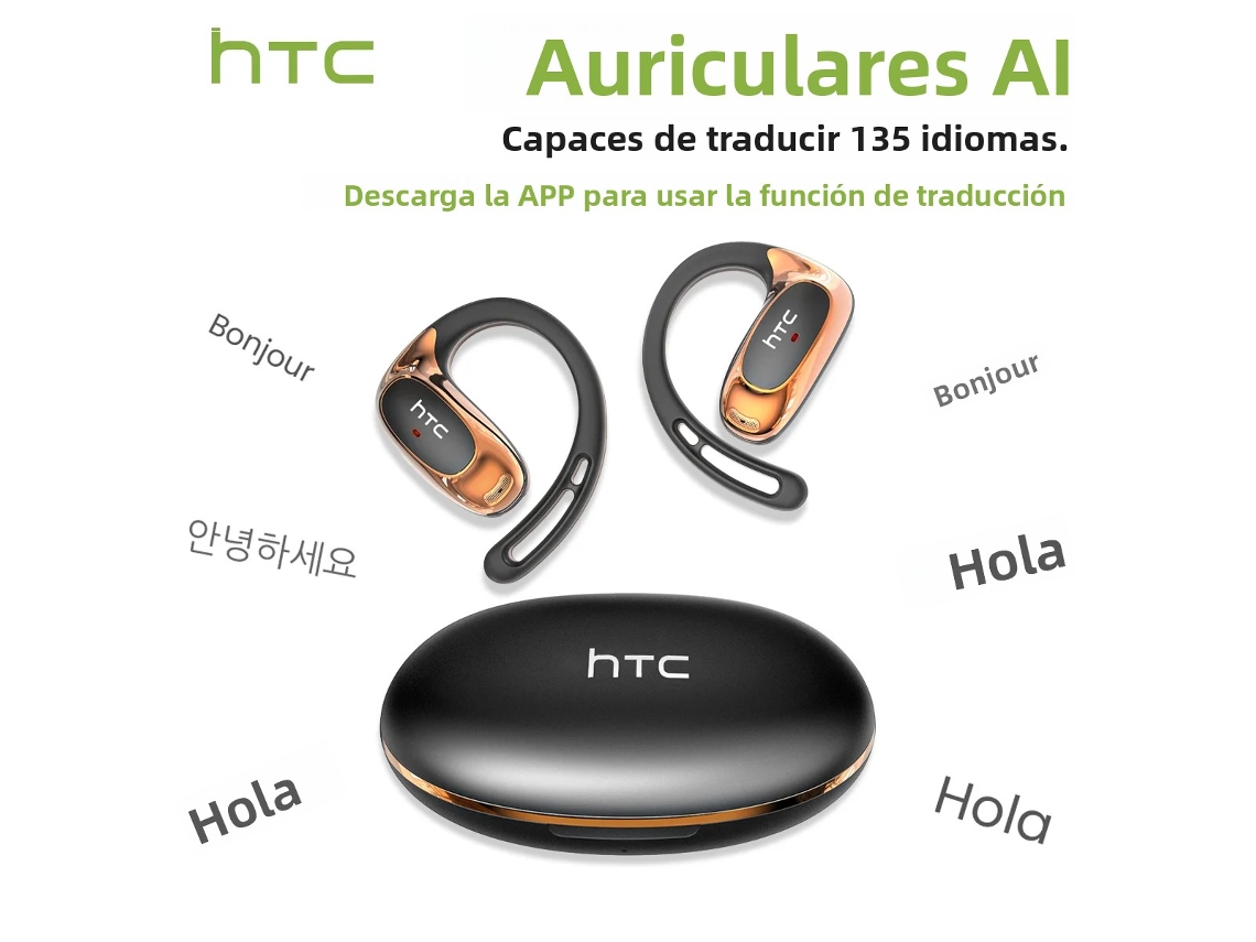 (negro) Auriculares Deportivos Bluetooth Con Traducción Ia Y Micrófono, Adecuados Para Orejas Con Forma De Oreja.