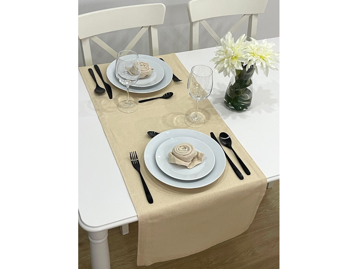 Juego De 1 Camino De Mesa Y 2 Servilletas ILMH BY I LOVE MY HOME (3 Piezas) - Blanco Crudo