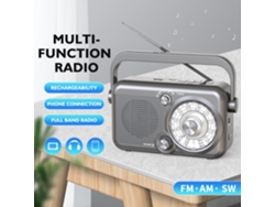 Radio portátil multifuncional multibanda AM/FM/SW Viewleaf, carga USB, reproducción de tarjeta TF, con antena, fácil de usar y transportar.