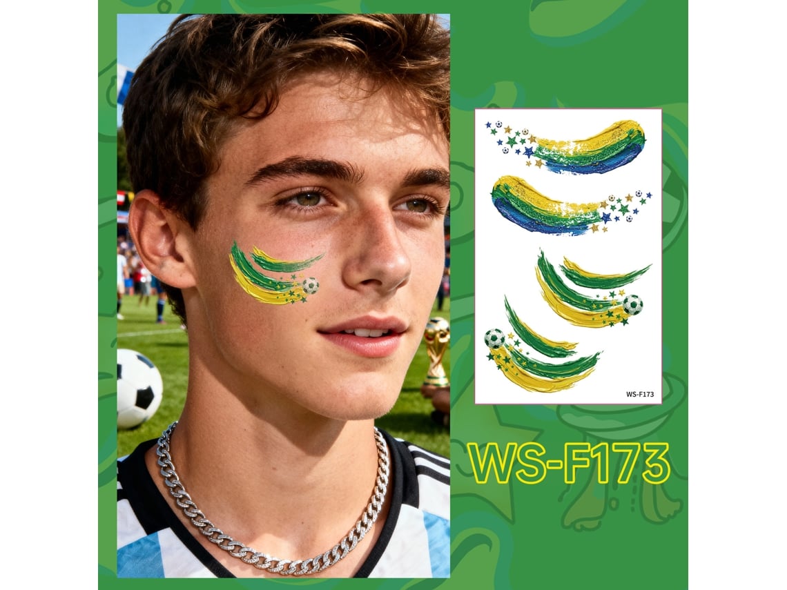 Tatuajes Temporales De Fútbol, Paquete De 10 Unidades, Resistentes Al Agua, Ideales Para Aficionados Y Eventos Deportivos, Ergonómicos, Para