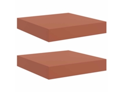 Juego de 2 estantes de pared, rojo, 23 x 23,5 x 4 cm, MAISON EXCLUSIVE