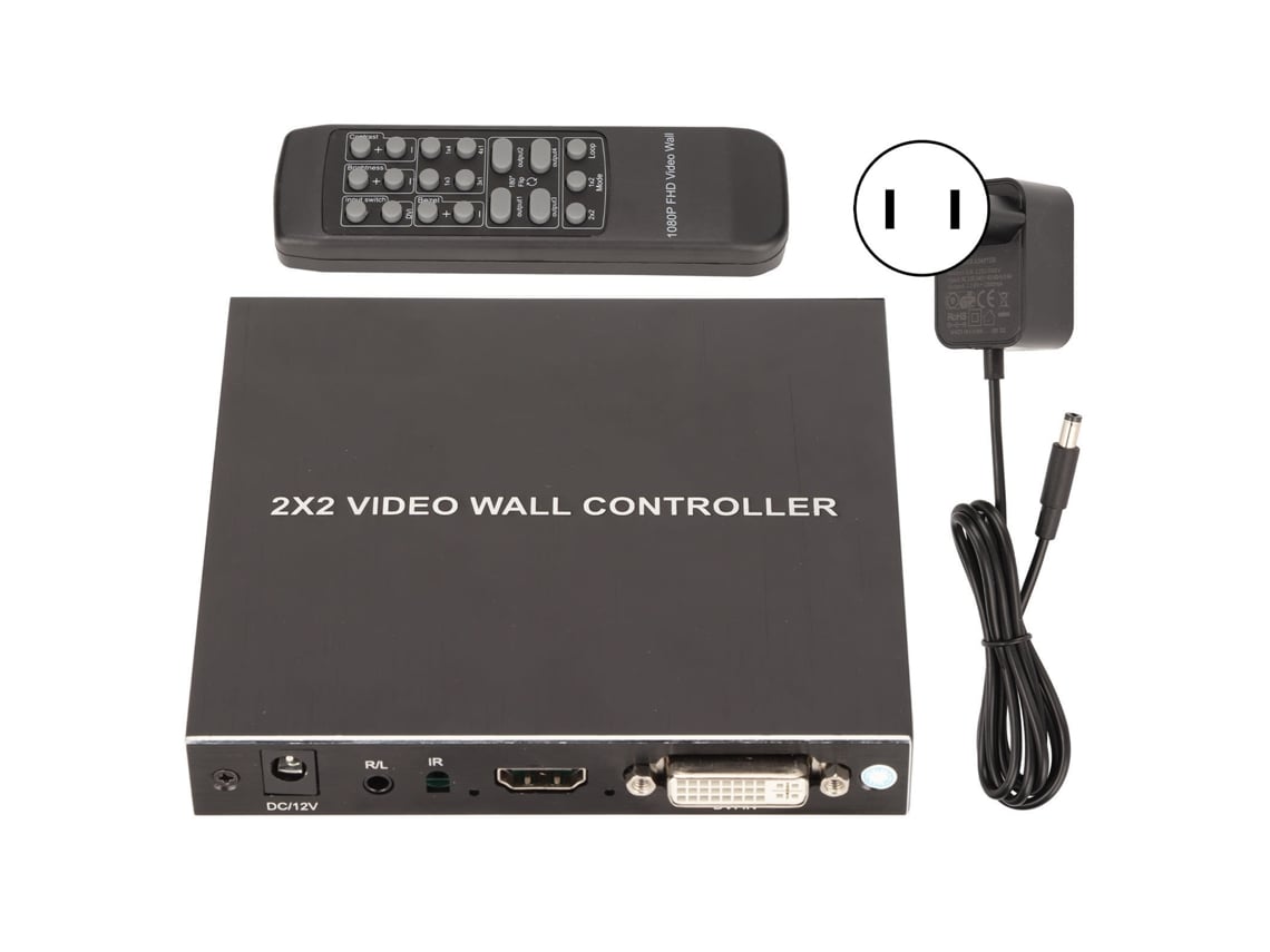 Controlador De Vídeo Para Parede Tv Com Rotação 180°, Processador De Splicing Hdmi/dvi, Controle Remoto, Plug Us 100-240v