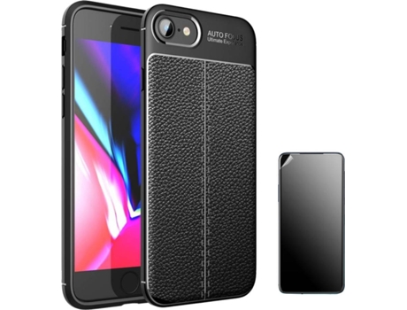 Kit Carcasa + Protector de Pantalla iPhone SE 5G 2022 Ultimatte Negro