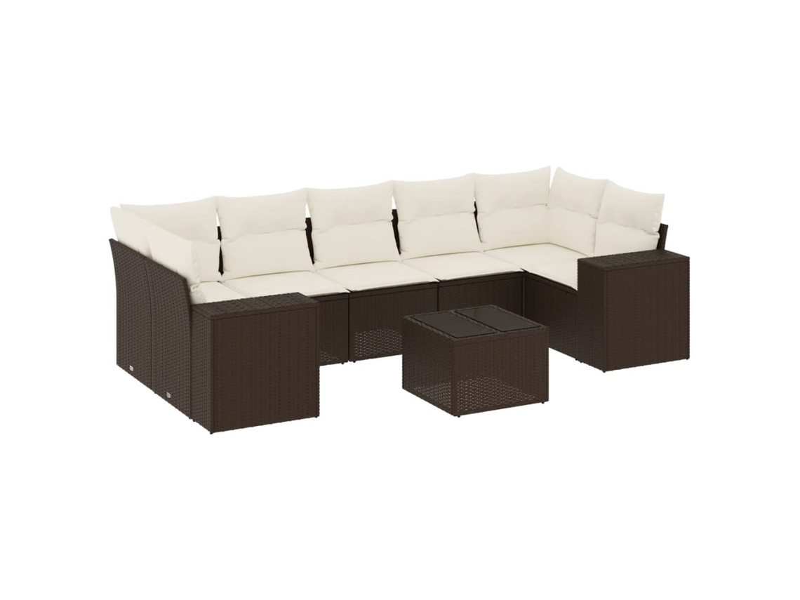 Maison Exclusive - Set Sofás De Jardín 8 Piezas Y Cojines Ratán Sintético Marrón