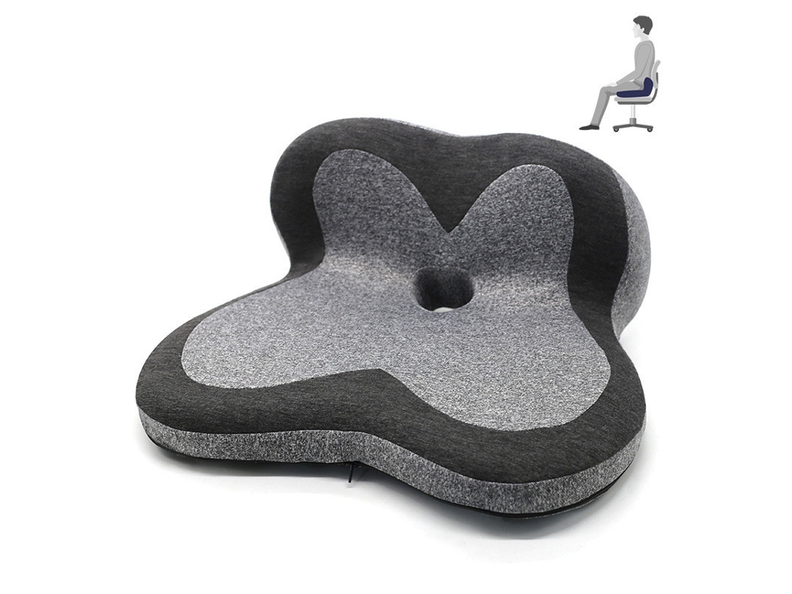 Almohadillas Para Silla Con Soporte Lumbar Chrui Ortopédica Ciático Cóccix 47x35x5cm (gris)
