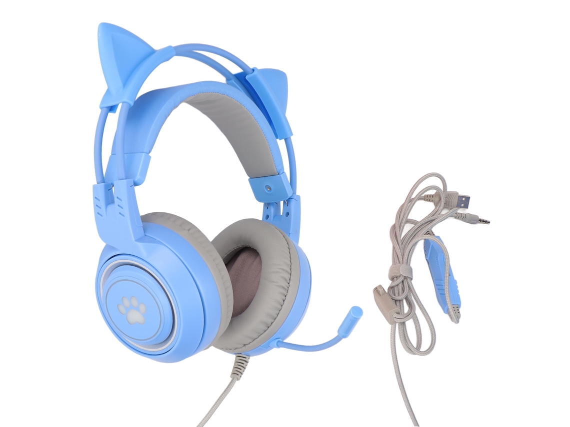 Auriculares Para Juegos Syg25 Con Orejas De Gato, Conexión Usb Y Conector 3,5 Mm, Compatibles