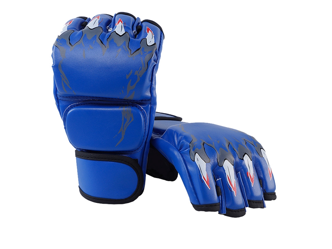 Danu2026-guantes De Boxeo De Media Palma Para Hombre Y Mujer Con Brazalete Ajustable Estilo Garra De Tigre Azul