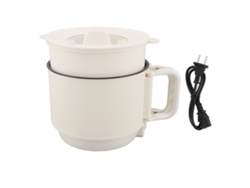 Mini Olla Eléctrica De 1,8 L Y 600 W, Antiadherente, Con 2 Niveles Para Ramen, Filetes Y Sopas, Color Blanco, Enchufe Europeo De 220 V.