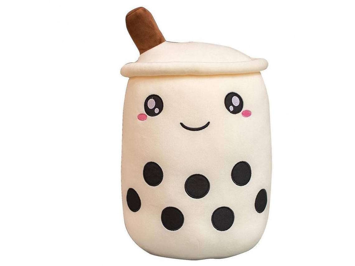 2026-muñeco De Peluche De Té De Burbujas Con Cara Sonriente 24/35/50/70cm Material Suave Decoración Regalo 35 Cm Blanco