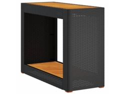Mesa de jardín con tablero de madera 100x40x75 cm Mimbre Pata Negra MAISON EXCLUSIVE