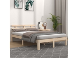 Estructura De Cama Doble Sin Colchón Madera Maciza 150x200 Cm