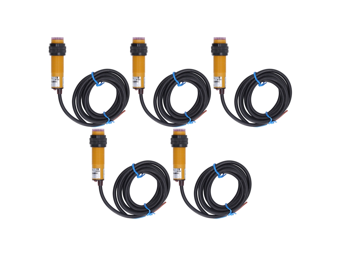 5 Sensores Fotoeléctricos Infrarrojos Para Detección De Obstáculos Con Rango Ajustable De 5 A 30 Cm Y Alimentación De 10 A 36 V Cc.