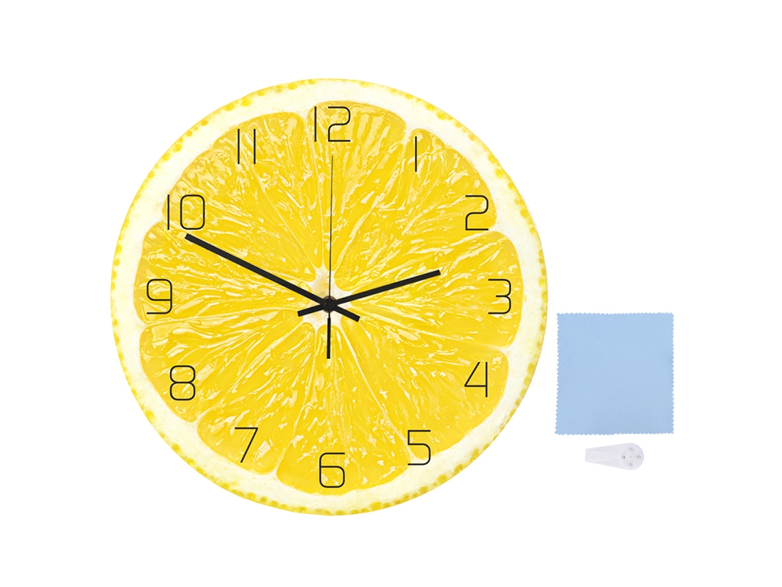 Reloj De Pared Colgante Moderno Decorativo De Acrílico Con Diseño De Limones Para El Hogar Y La Oficina.