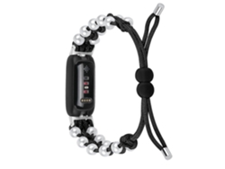Correa ajustable para reloj inteligente con cuerda trenzada y decoración de perlas para Fitbit Inspire 3 Ly Ebike