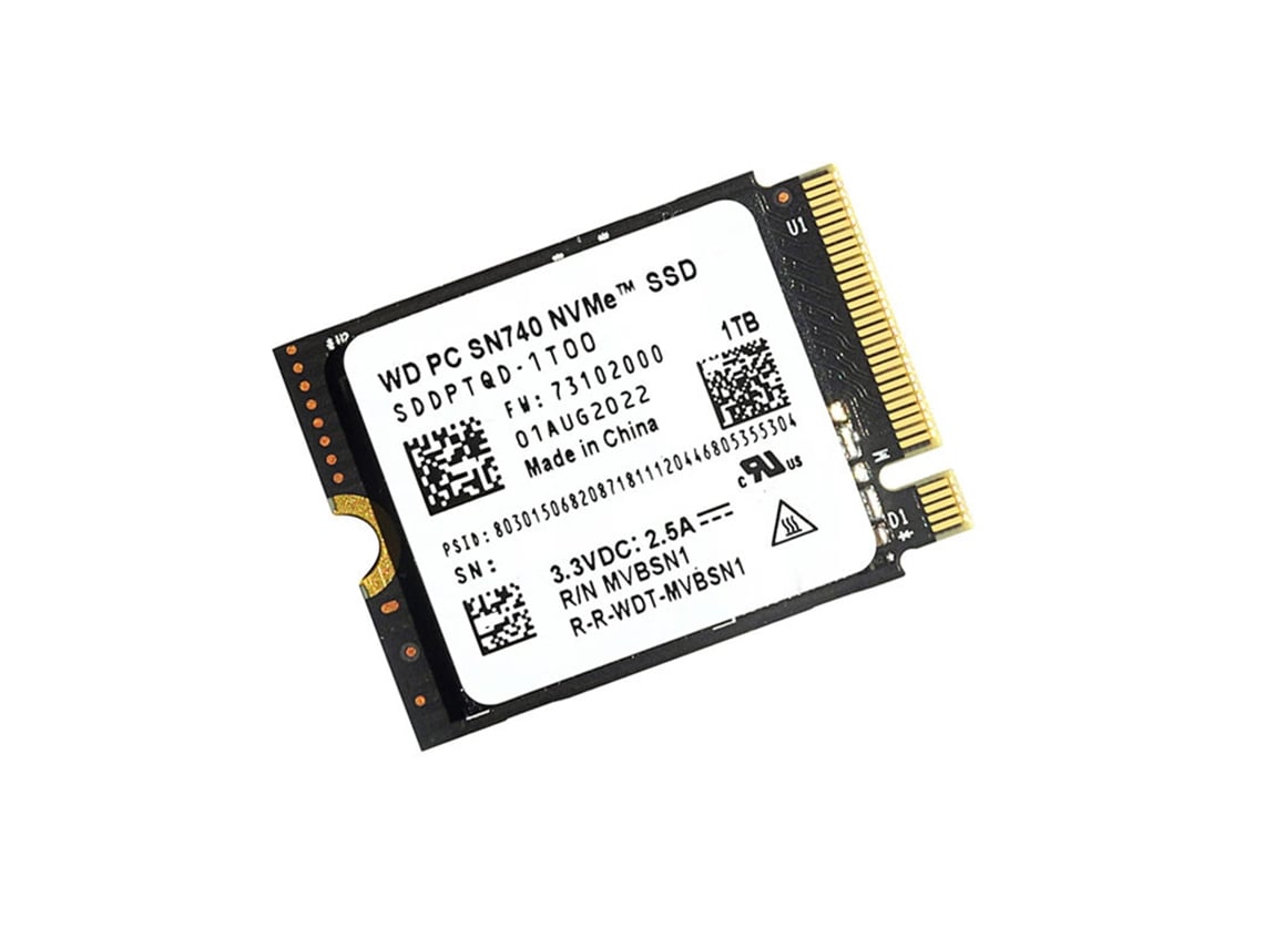 Unidad De Estado Sólido Western Digital Wd Sn740 De 1 Tb Ssd M.2 2230 Gen4 Pcie 4.0 Nvme Compatible Con Steam Deck Microsoft Surface Prox