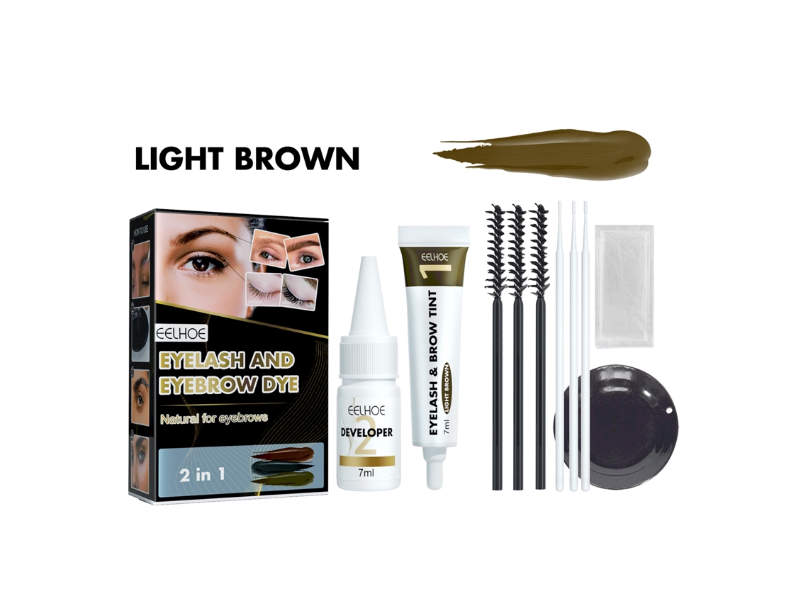 Kit de tinte 2 en 1 para cejas y pestañas: resistente al sudor y de larga duración.