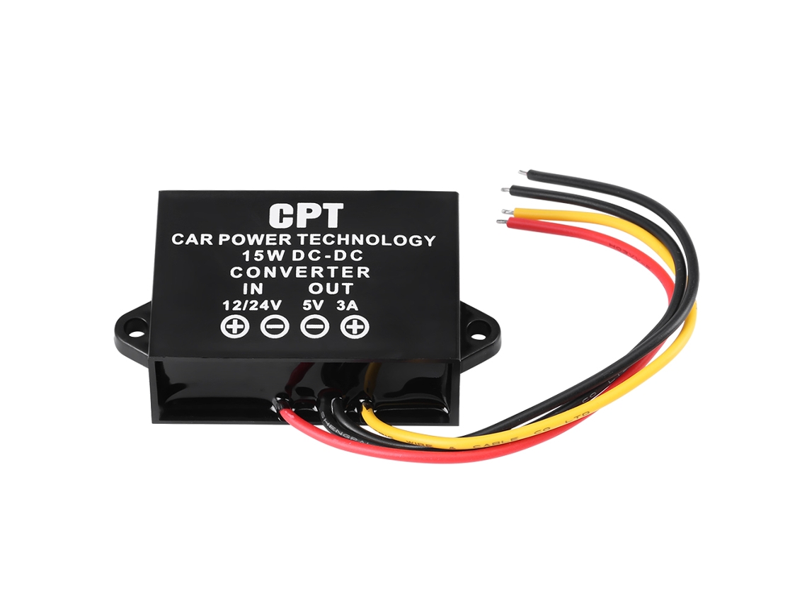Convertidor De Voltaje Dc 12v/24v A 5v 3a 15w, Resistente Al Agua Ip67 Para Automóvil