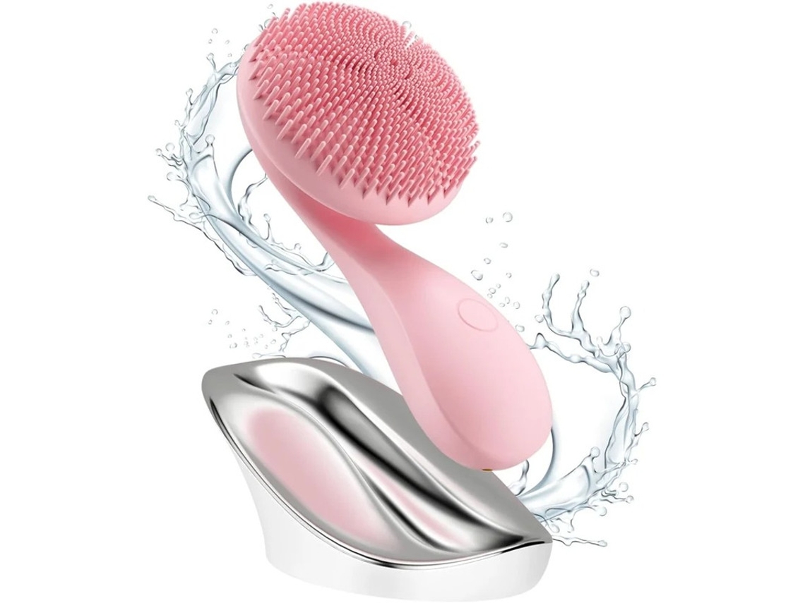 Cepillo de limpieza facial eléctrico 2 en 1 Bestvite con esferas magnéticas giratorias y masaje limpiador (rosa)