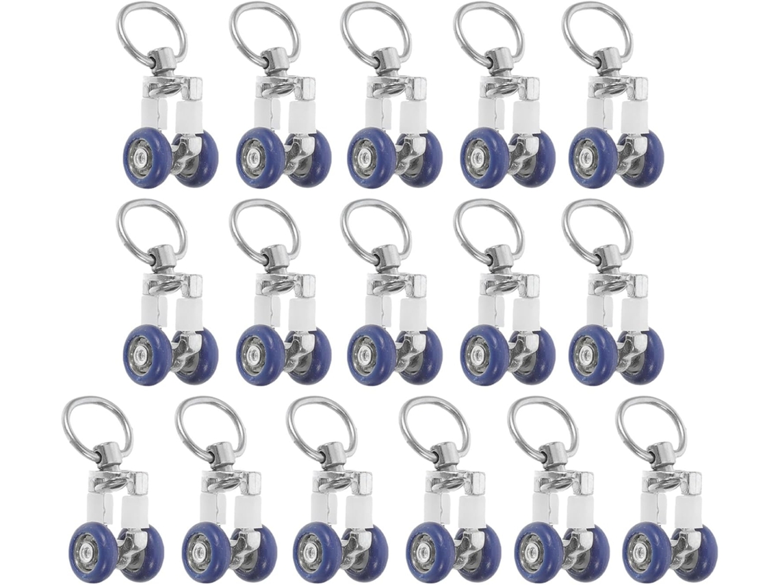 Juego de 16 rodillos silenciosos para rieles de cortina, fabricados en acero inoxidable y plástico de resina Gokoco