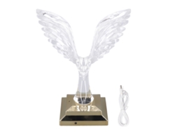Lámpara De Mesa Inalámbrica Crystal Eagle Rgb Con Control Táctil Y Remoto, Led Recargable Decorativa
