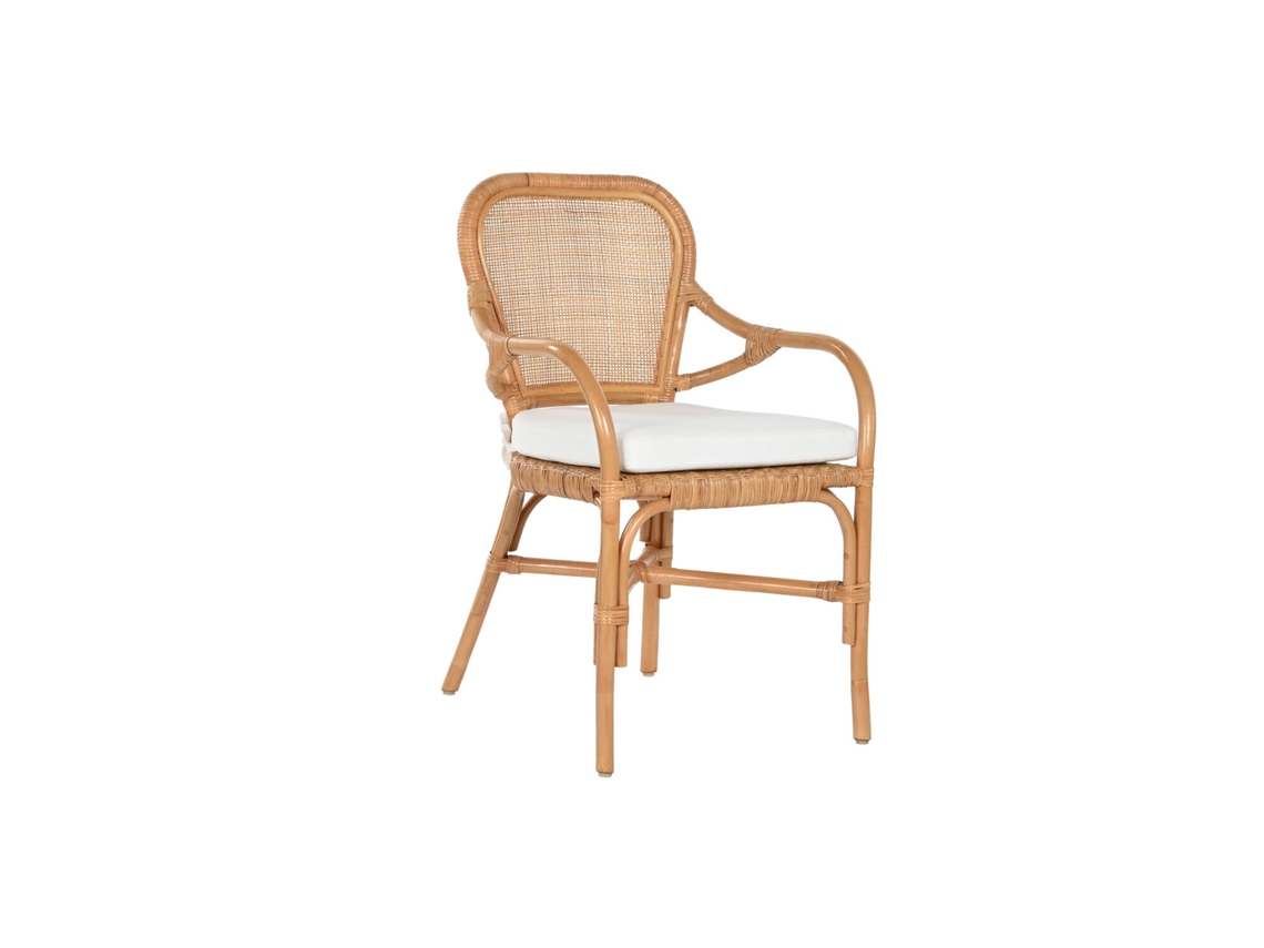 Silla Bambú Ratán Natural 55x62x86cm